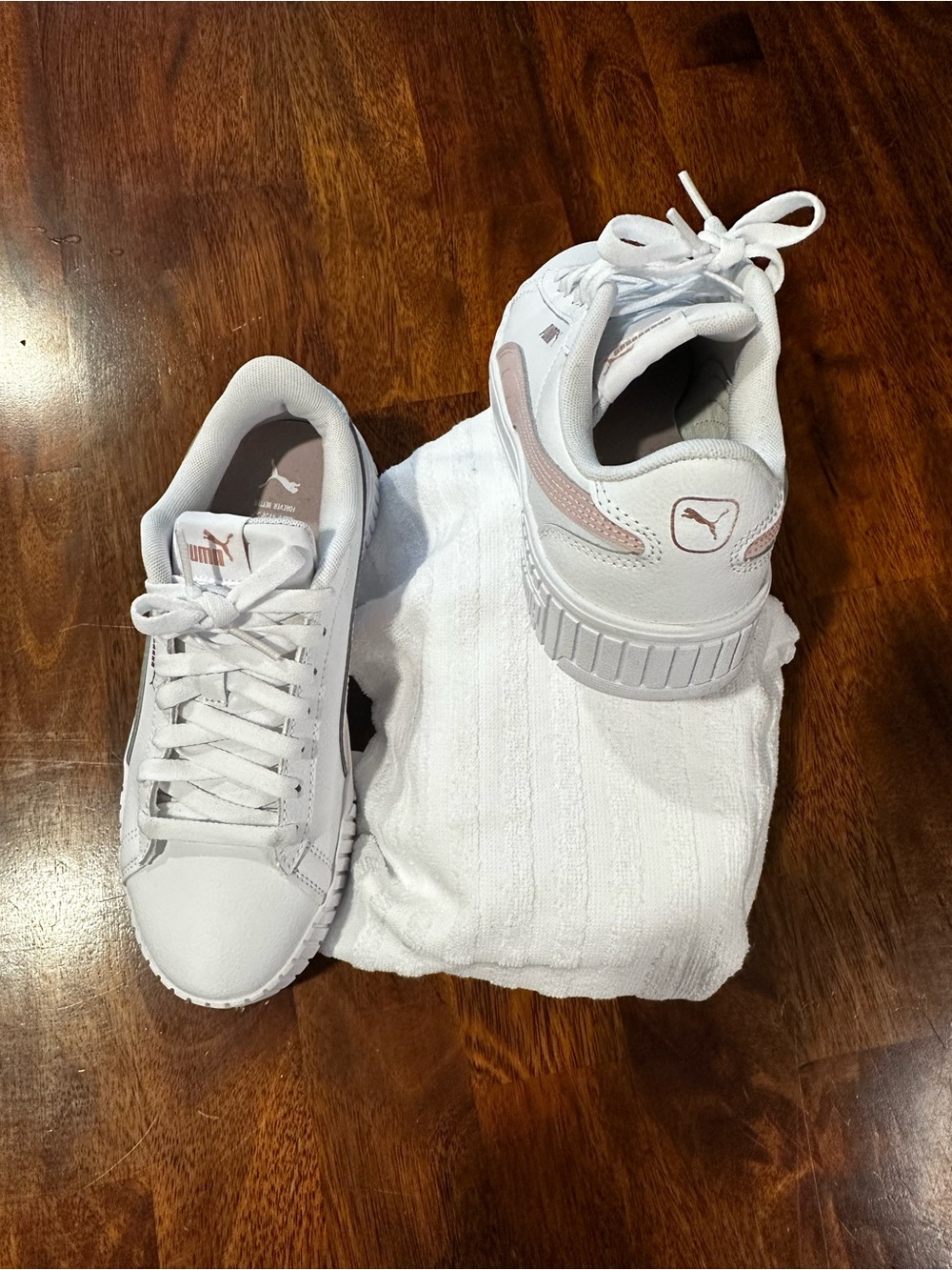 PUMA Karmen II Idol White & Rose Gold Platform Sneakers - Women’s Size 8 NWOT
